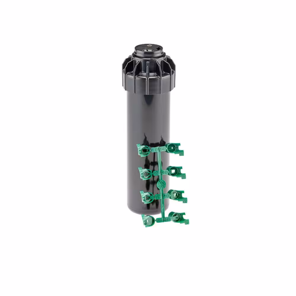 Hunter SRM sprinkler system component with multiple green nozzles attached.