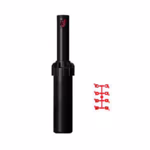 Hunter PGJ Sprinkler series gear-driven sprinkler with a black body and red nozzle components.