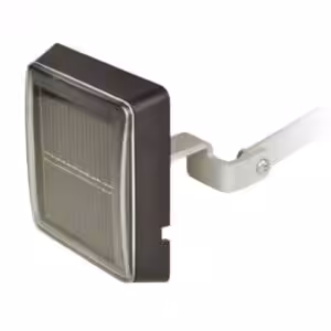 Solar node device designed for use in irrigation systems, featuring a square solar panel.