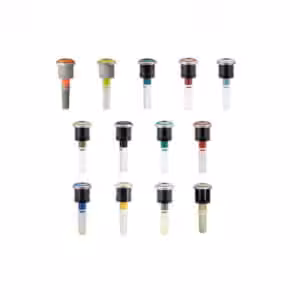Collection of MP Rotator sprinkler heads in various colors and sizes=