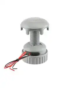 Hunter Wireless Valve LinkHunter Irrigation WVL-100 valve assembly with grey housing and wires.